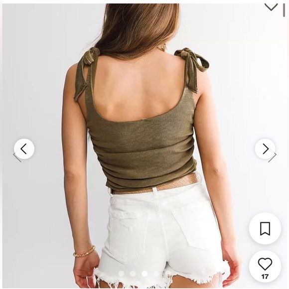 NEW Free People Women's Boulevard Washed Rib Crop Top in Oregano - size S - Picture 5 of 11